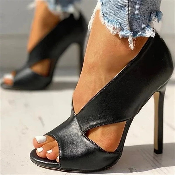 Olivia - Elegant Women's Orthopedic Sandals with Peep Toe and Cutout Ankle Detail
