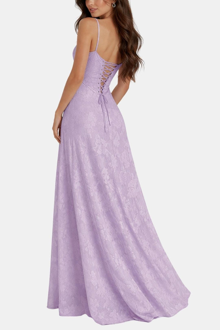 Charlotte - Elegant Women's Wedding Guest Dress with Sweetheart Neck and Flowy Maxi Skirt