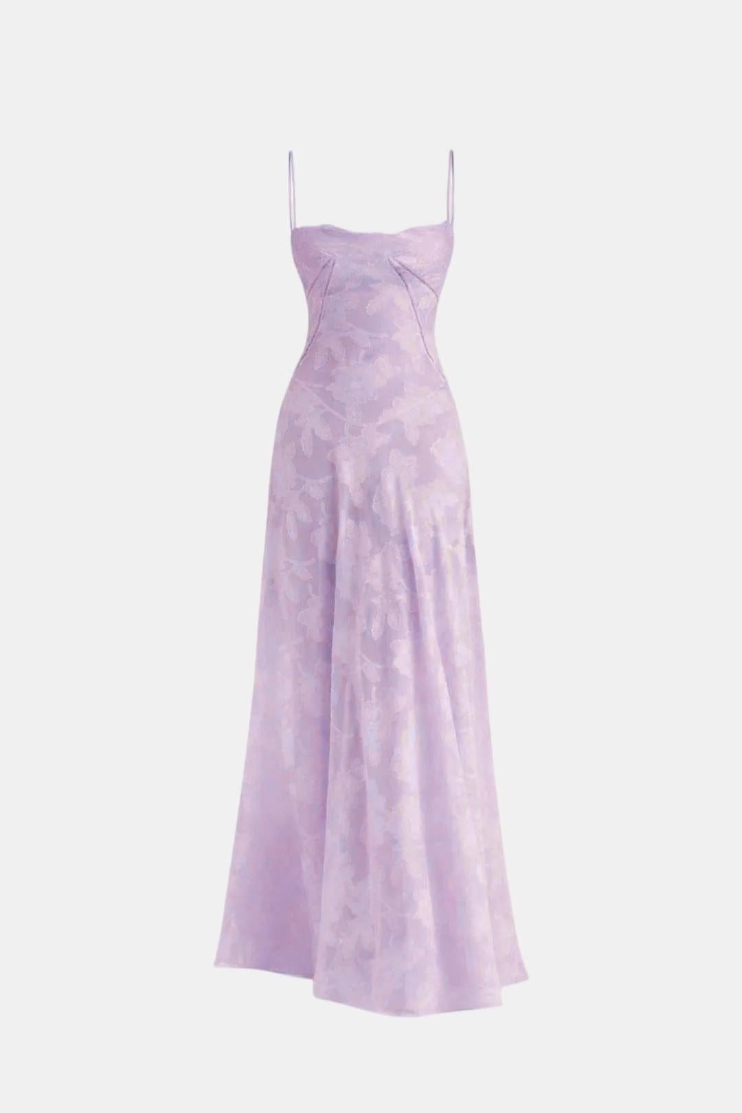 Charlotte - Elegant Women's Wedding Guest Dress with Sweetheart Neck and Flowy Maxi Skirt