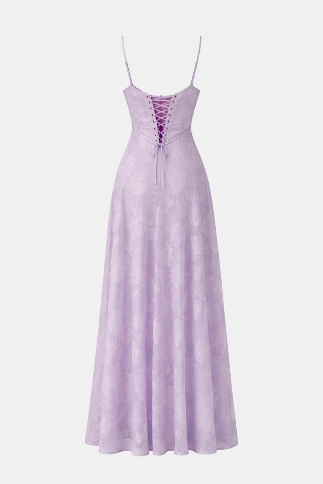 Charlotte - Elegant Women's Wedding Guest Dress with Sweetheart Neck and Flowy Maxi Skirt