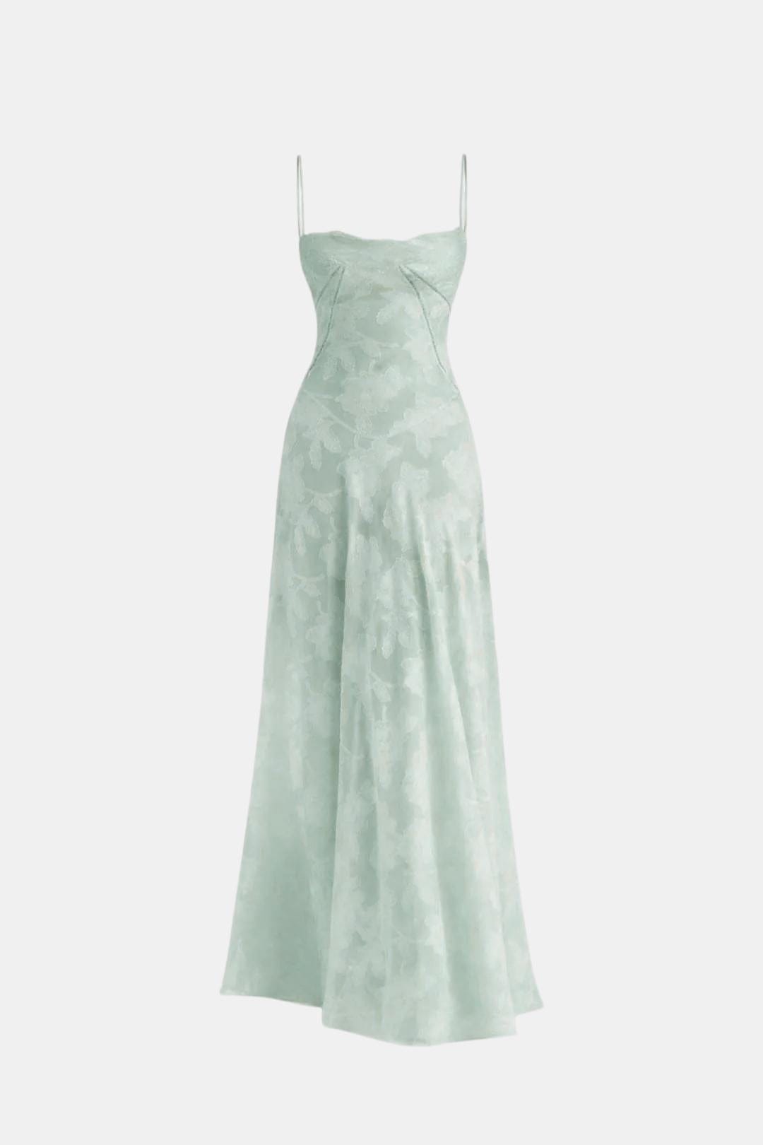 Charlotte - Elegant Women's Wedding Guest Dress with Sweetheart Neck and Flowy Maxi Skirt