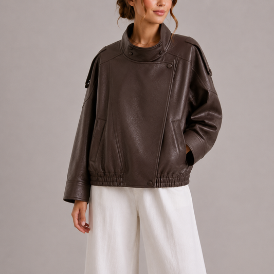 Charlotte - Women's Jacket Oversized with Funnel Neck