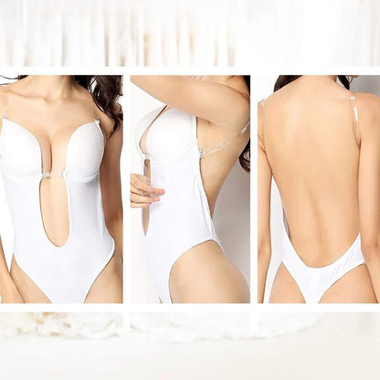 Charlotte - Women’s backless body bra with clear straps and invisible support
