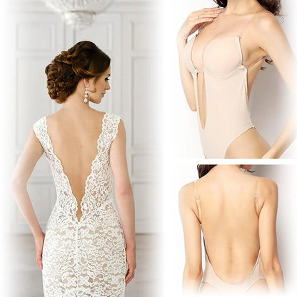 Charlotte - Women’s backless body bra with clear straps and invisible support
