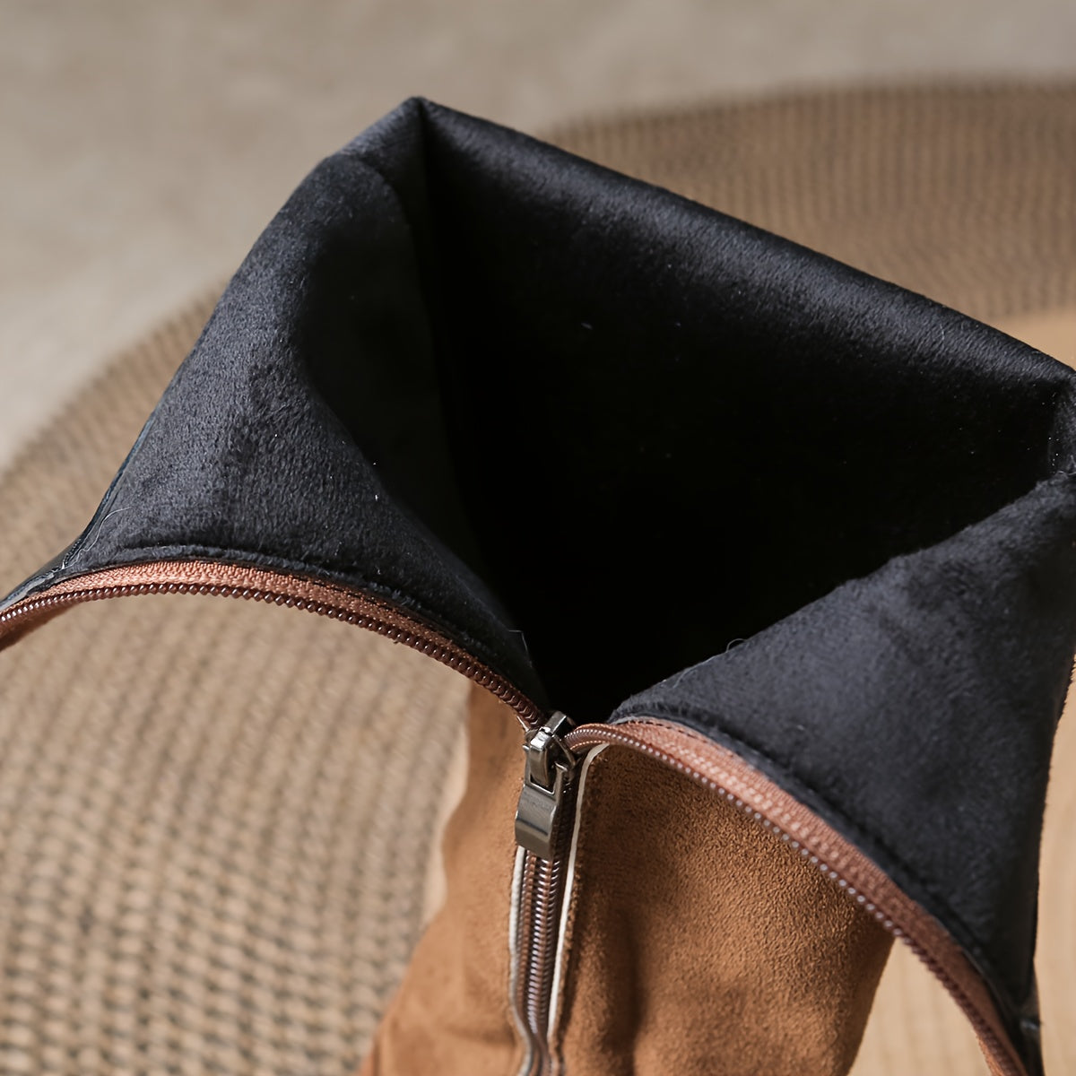 Charlotte - Women’s elegant knee high boots with low block heel and round toe