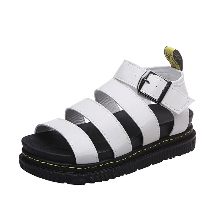 Chloe - Edgy Women's Gladiator Sandals with Triple Strap and Ankle Buckle Platform Sole
