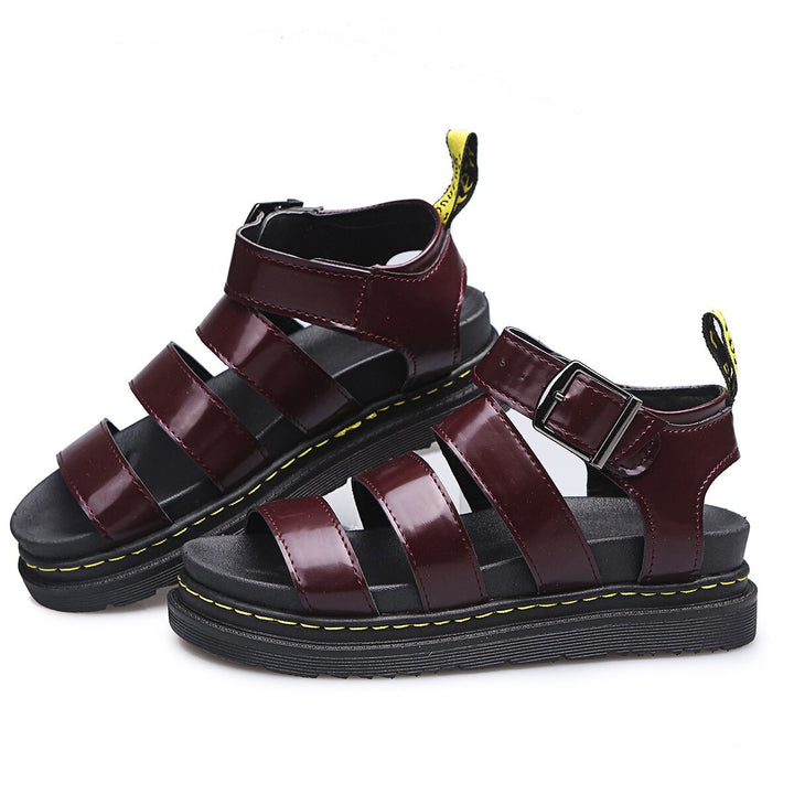 Chloe - Edgy Women's Gladiator Sandals with Triple Strap and Ankle Buckle Platform Sole