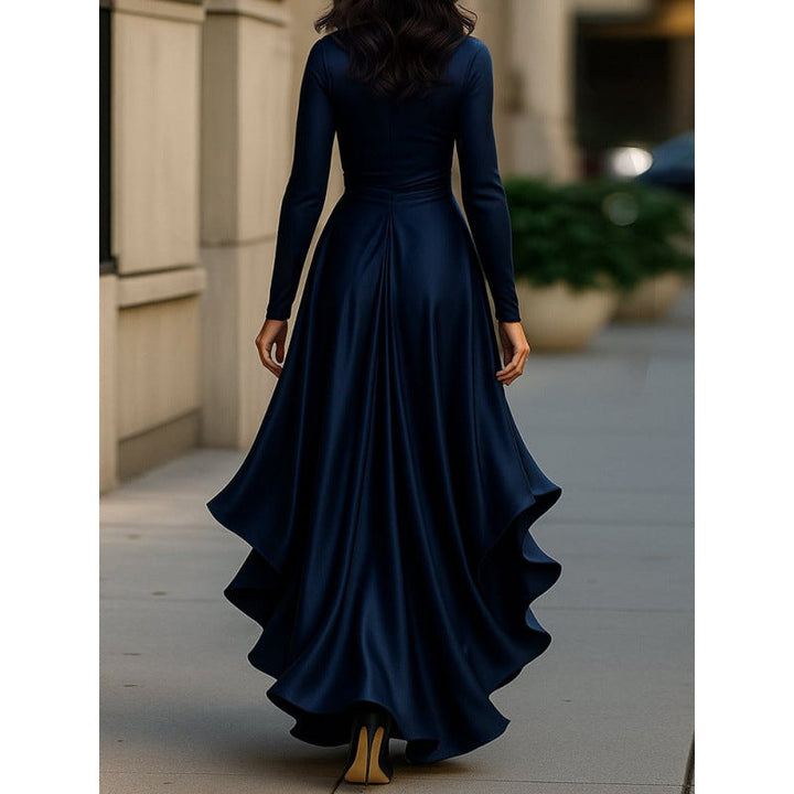 Chloe - Elegant Women's Wrap Dress with V-Neck and Tie Waist and Ruffle Hem