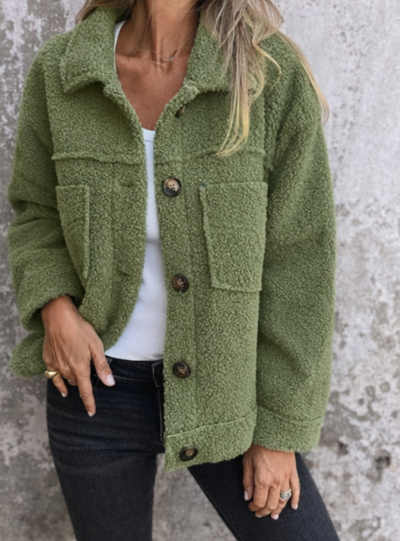 Chloe - Women's Fleece Style Jacket for Autumn with Patch Pockets