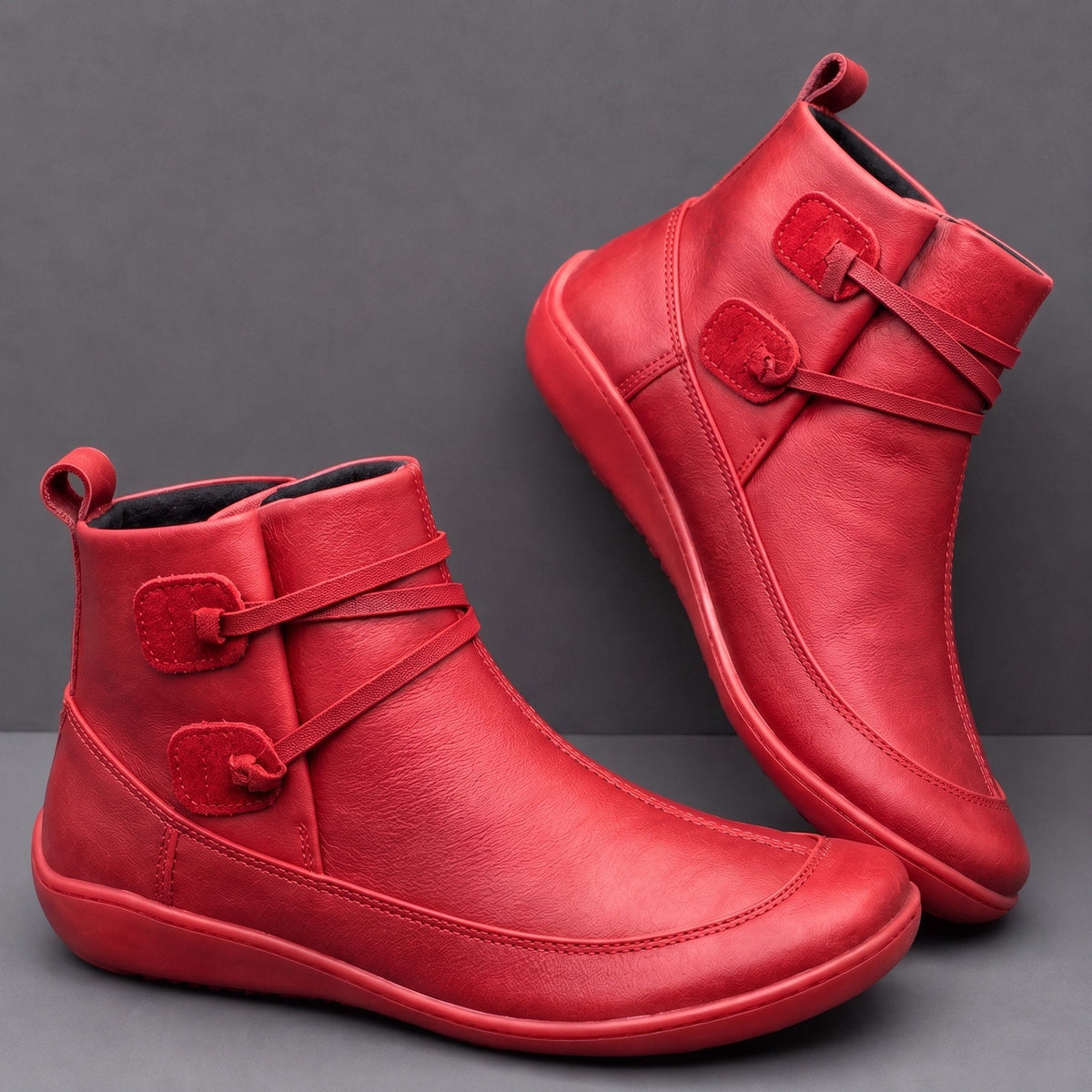 Daisy - Women's flat ankle boots with wide fit and side zip fastening