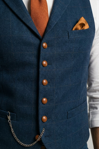 Edward - Men’s smart waistcoat with v neck and single breasted front