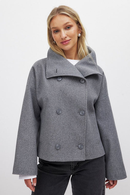 Eleanor - Women's Autumn Jacket with Oversized Collar