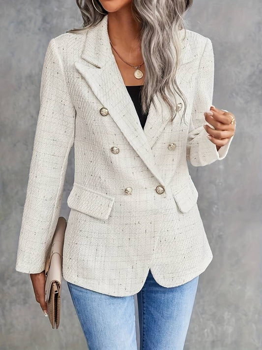 Eleanor - Women's Smart Casual Blazer Tweed Style with Double Button Front