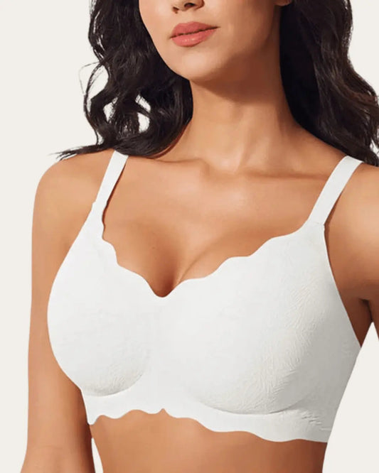 Ella - Women's elegant comfort bra with scalloped neckline and embossed cups