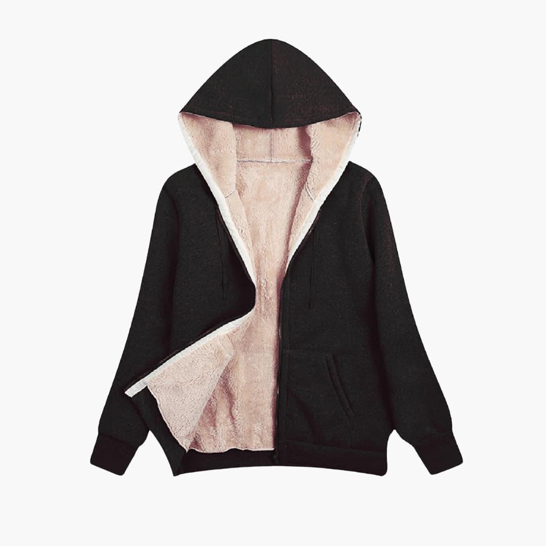 Ella - Women's zip up hoodie with warm lining and ribbed cuffs