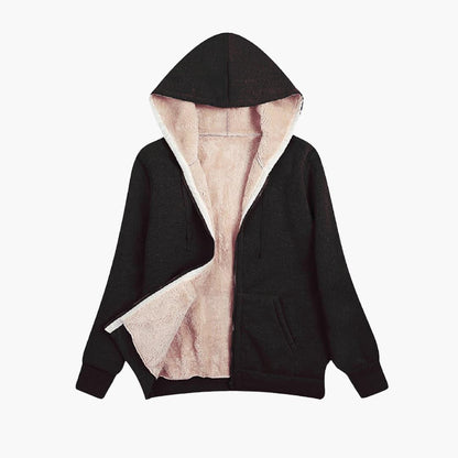 Ella - Women's zip up hoodie with warm lining and ribbed cuffs