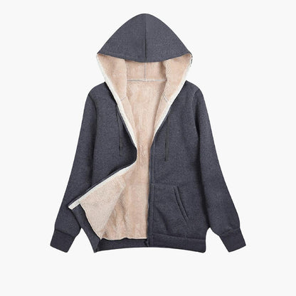 Ella - Women's zip up hoodie with warm lining and ribbed cuffs
