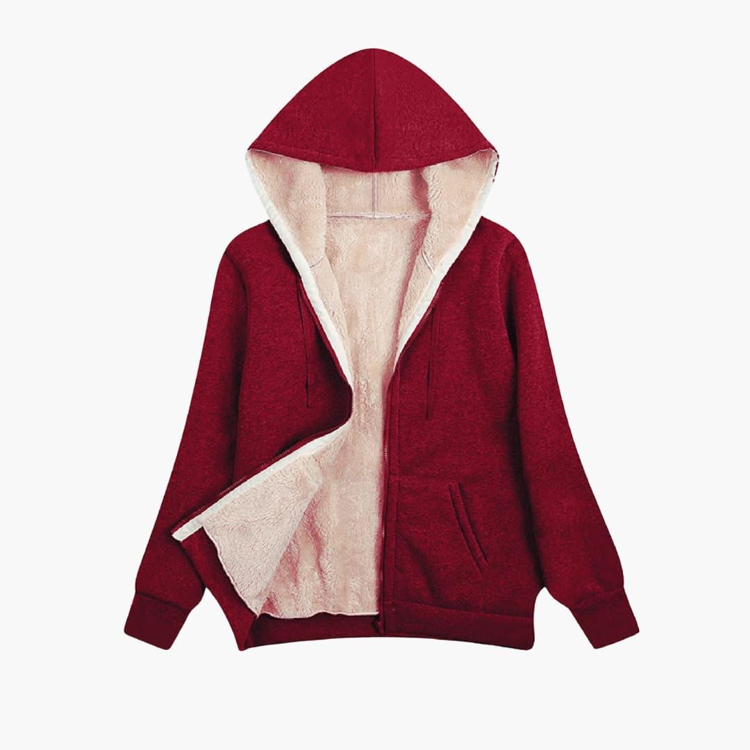 Ella - Women's zip up hoodie with warm lining and ribbed cuffs