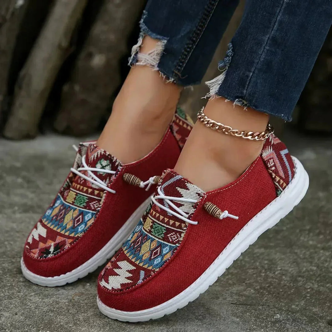 Emily - Women's Casual Comfort Loafers with Patterned Design