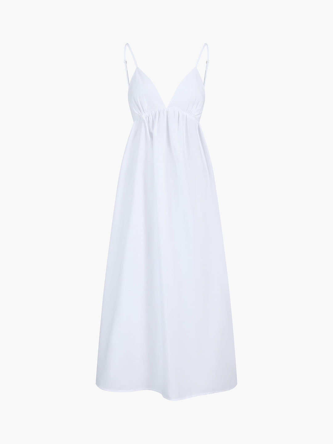Florence - Flowy Women's Maxi Dress with Deep V-Neck and Open Back Detail