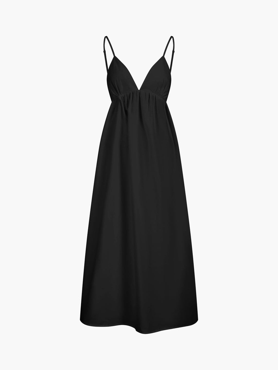 Florence - Flowy Women's Maxi Dress with Deep V-Neck and Open Back Detail