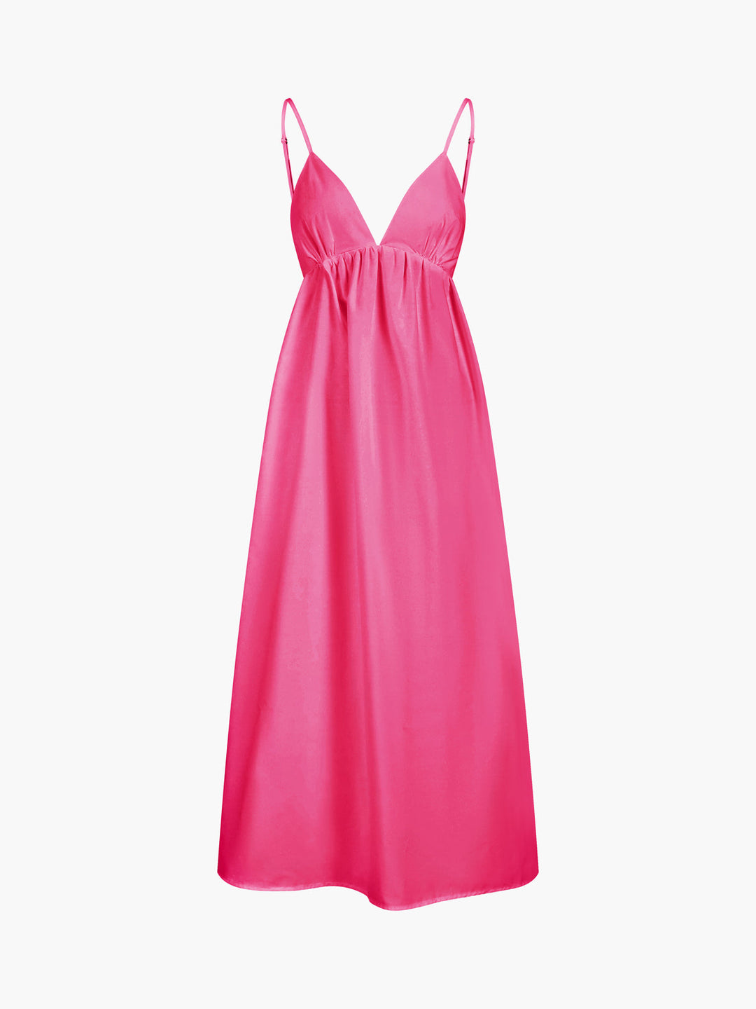 Florence - Flowy Women's Maxi Dress with Deep V-Neck and Open Back Detail