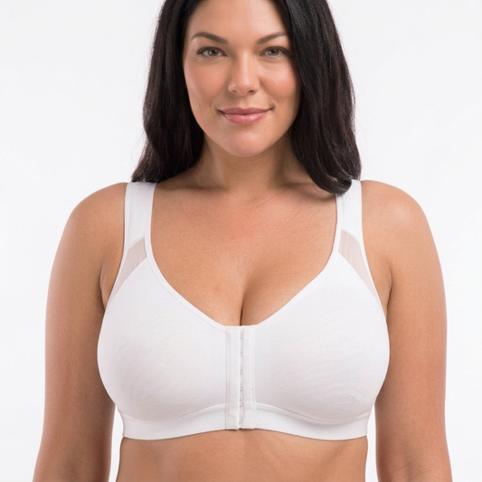 Florence - Women’s front fastening support bra with shaping cups and wide straps