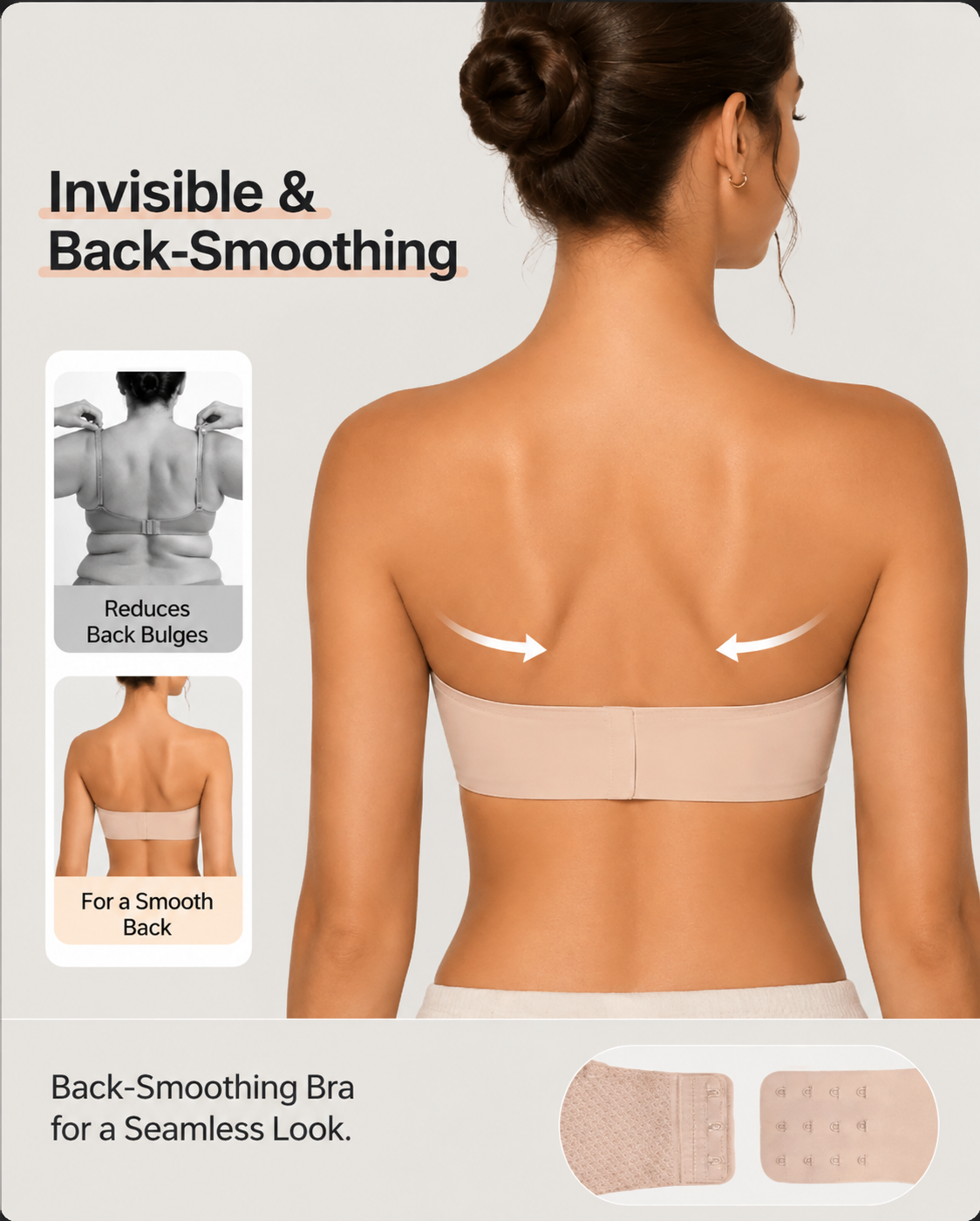 Florence - Women's strapless comfort bra with moulded cups and sweetheart neck