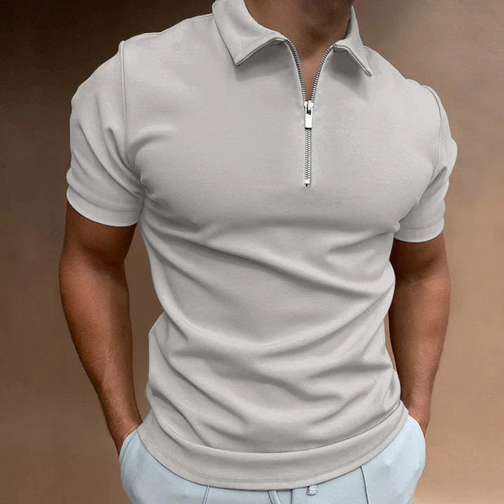 Freddie - Casual Men's Polo Shirt with Short Sleeves and Zip Detail