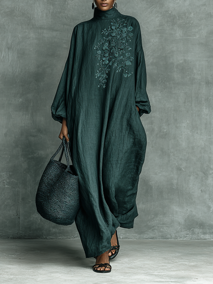 Freya - Boho Wedding Guest Dress for Women with Embroidered Detail and Oversized Sleeves