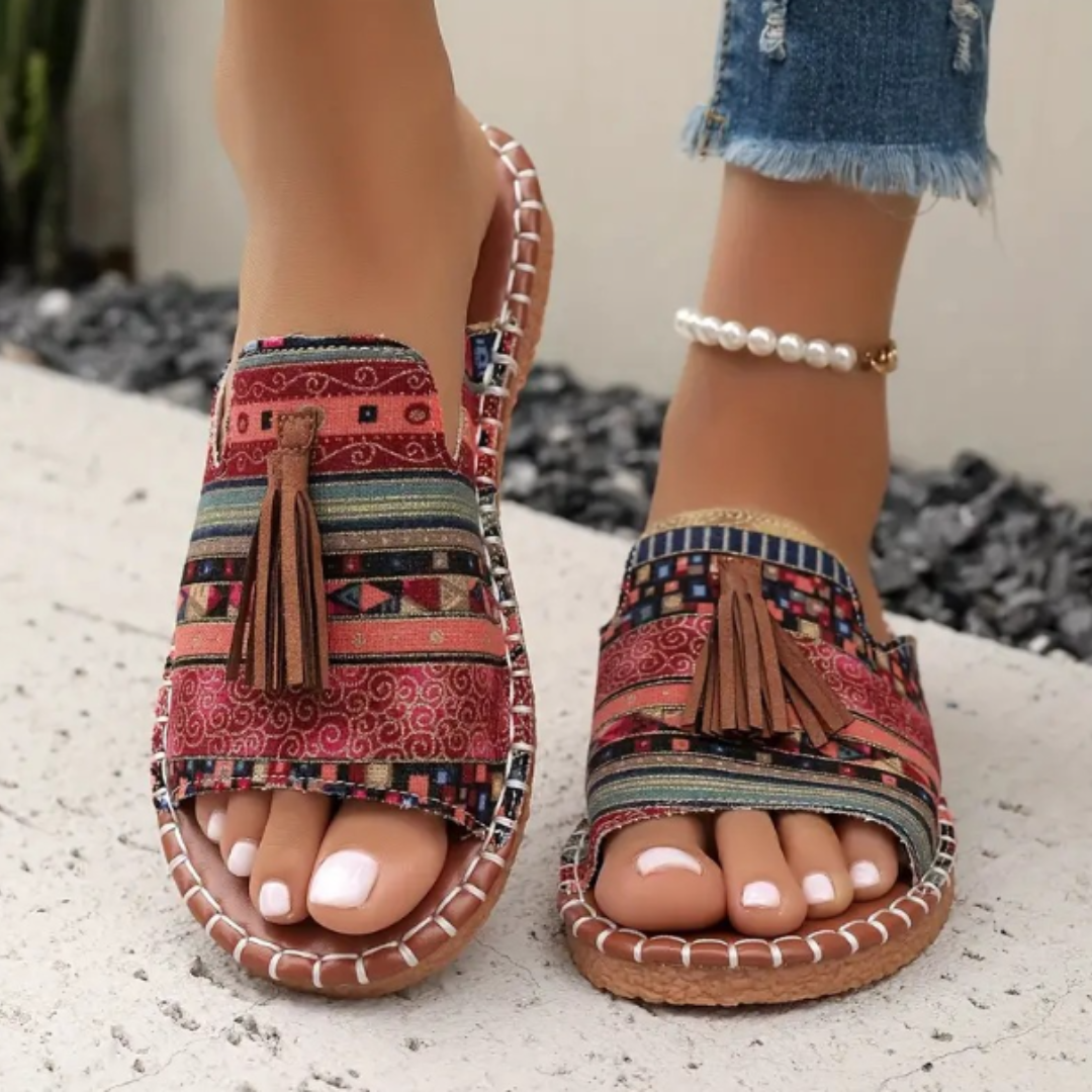 Freya - Casual Women's Comfort Sandals with Tassel Detail