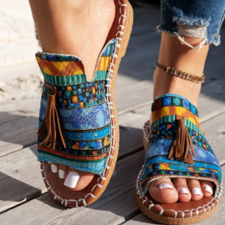 Freya - Casual Women's Comfort Sandals with Tassel Detail