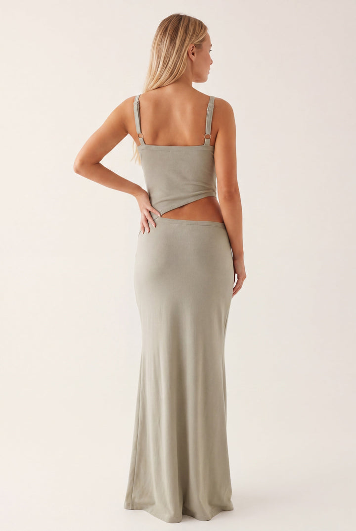 Freya - Chic Women's Prom Dress with Cutout Waist and Crossover Neckline