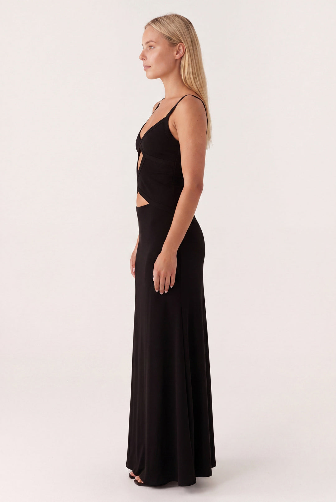 Freya - Chic Women's Prom Dress with Cutout Waist and Crossover Neckline