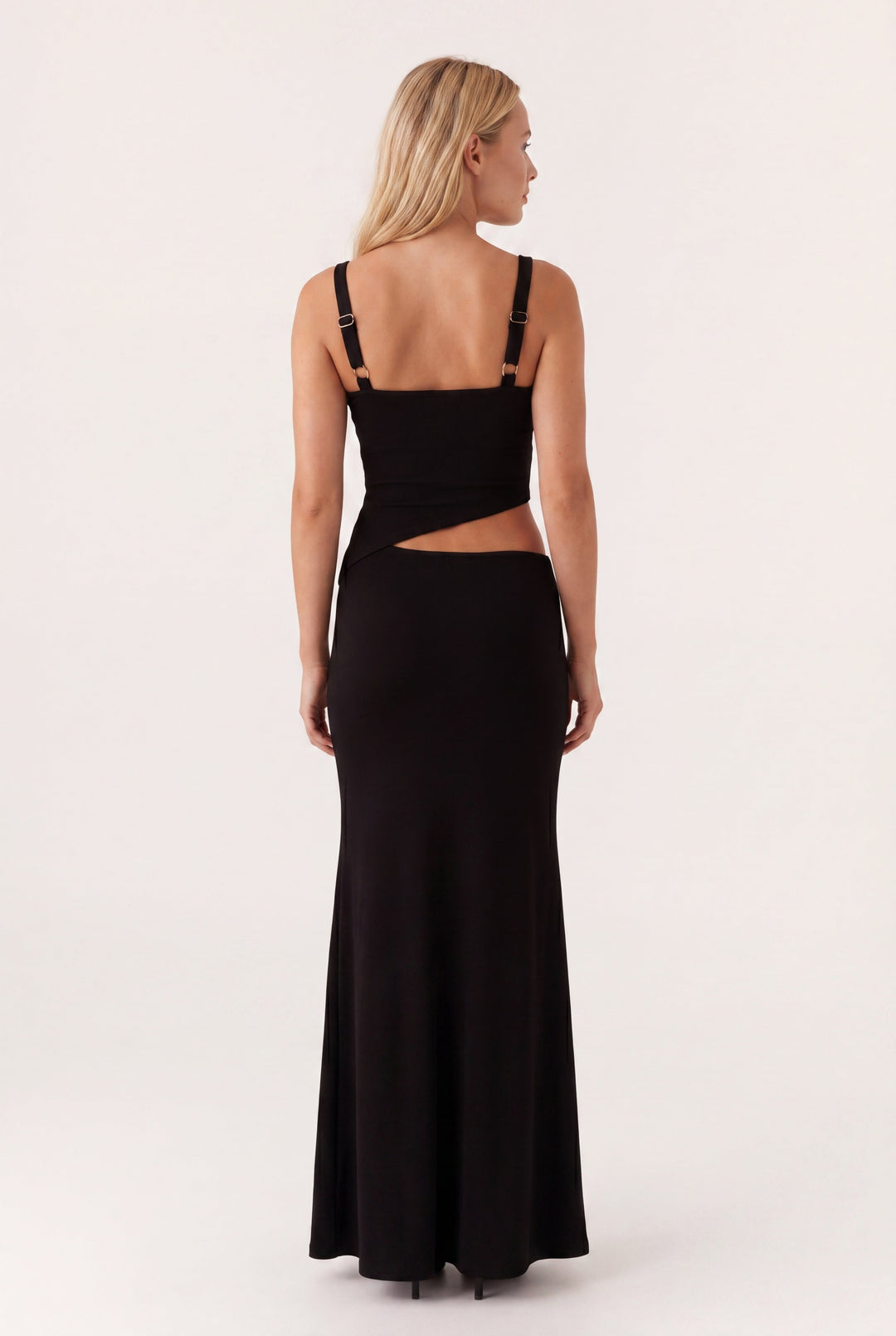 Freya - Chic Women's Prom Dress with Cutout Waist and Crossover Neckline