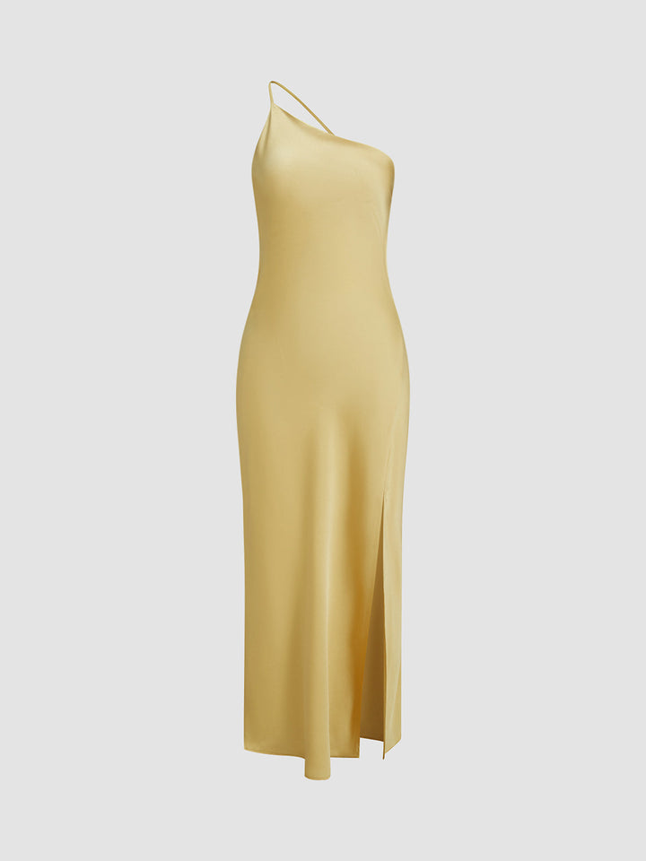Freya - Chic Women's Wedding Guest Maxi Dress with One Shoulder Neckline and Side Split