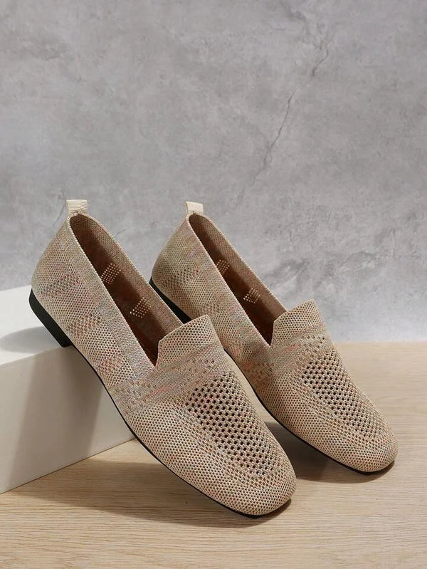 Freya - Comfort Women's Platform Ballerinas with Woven Knit Design