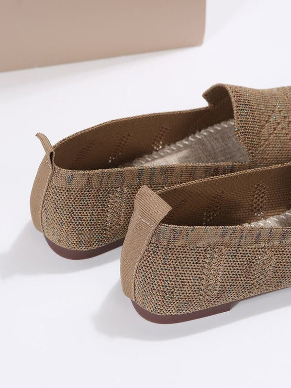 Freya - Comfort Women's Platform Ballerinas with Woven Knit Design