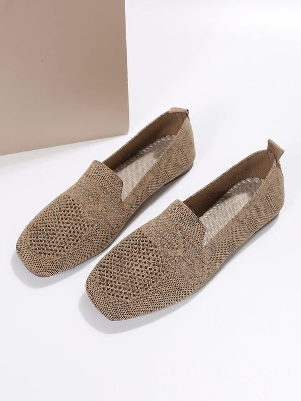 Freya - Comfort Women's Platform Ballerinas with Woven Knit Design