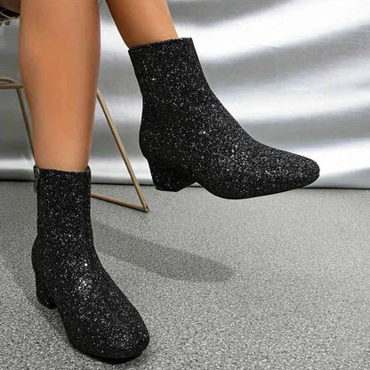 Isla - Women's Party Ankle Boots with Comfort Fit and Glitter Finish