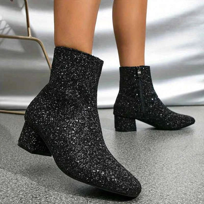 Isla - Women's Party Ankle Boots with Comfort Fit and Glitter Finish