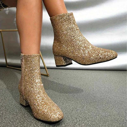 Isla - Women's Party Ankle Boots with Comfort Fit and Glitter Finish
