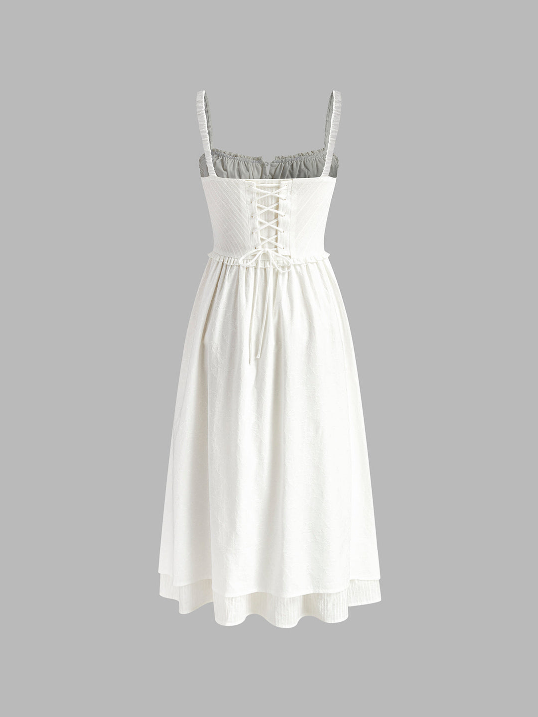 Freya - Elegant Women's Wedding Guest Dress with Ruffle Hem and Button Detail