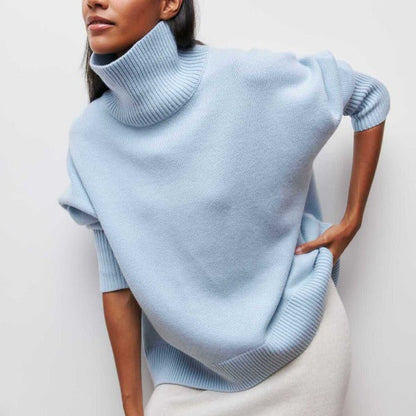 Freya - Women's Jumper for Autumn with Roll Neck and Oversized Fit