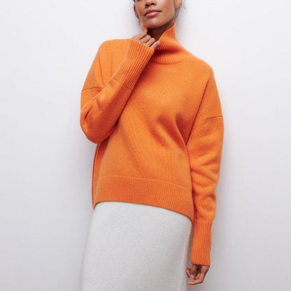Freya - Women's Jumper for Autumn with Roll Neck and Oversized Fit
