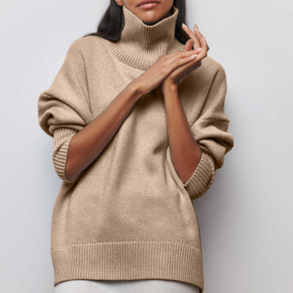Freya - Women's Jumper for Autumn with Roll Neck and Oversized Fit