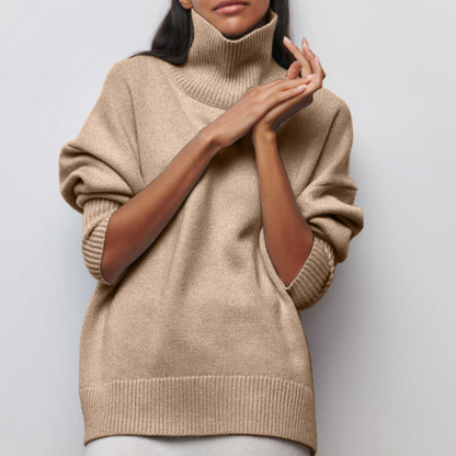 Freya - Women's Jumper for Autumn with Roll Neck and Oversized Fit