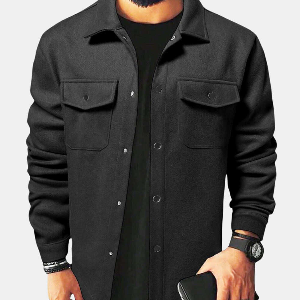 George - Men's Autumn Jacket Lightweight with Button Front and Chest Pockets