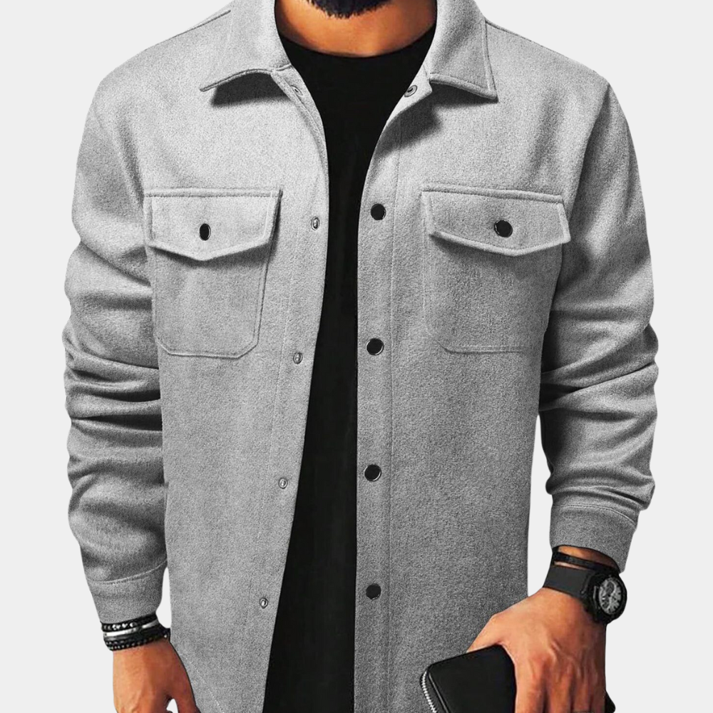 George - Men's Autumn Jacket Lightweight with Button Front and Chest Pockets
