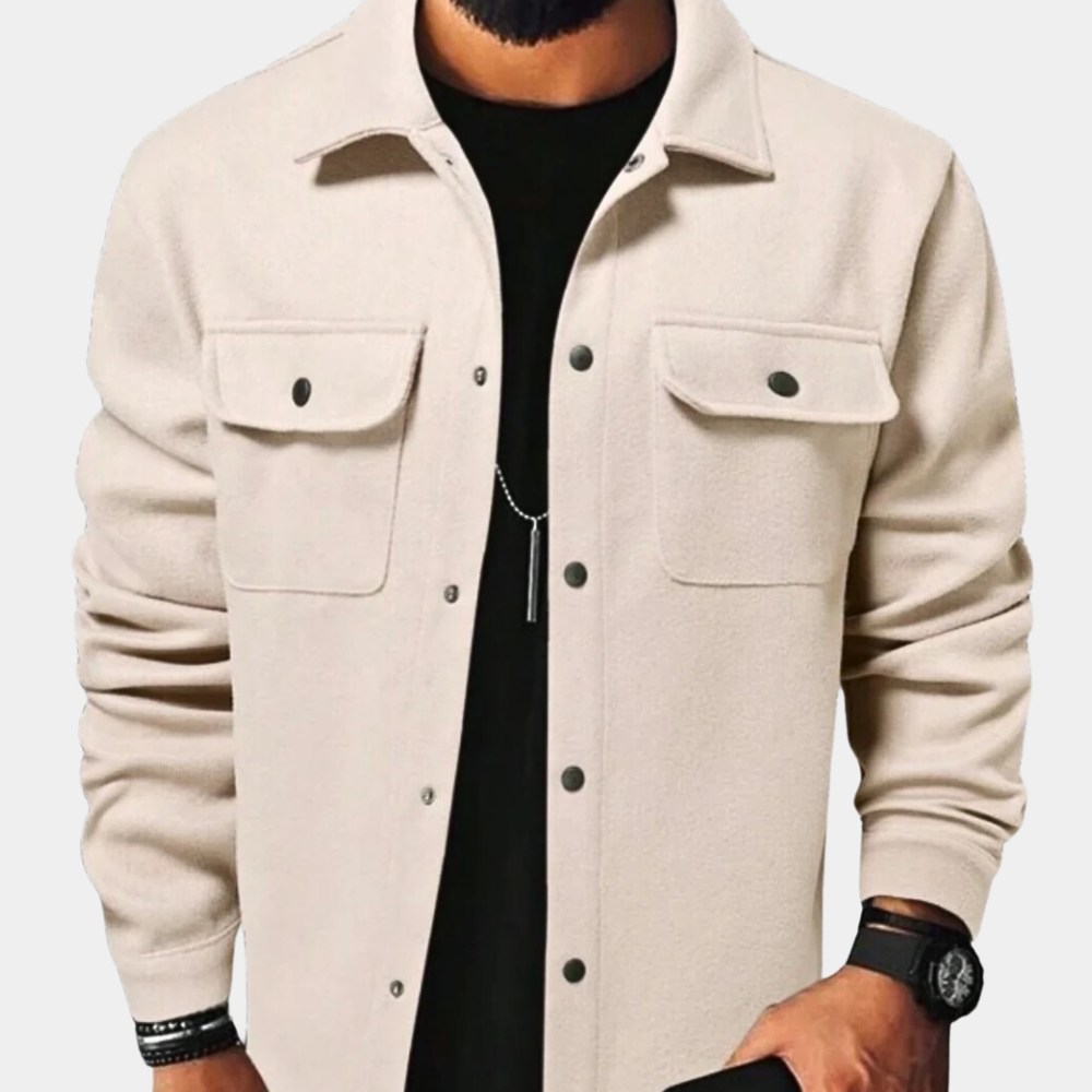 George - Men's Autumn Jacket Lightweight with Button Front and Chest Pockets